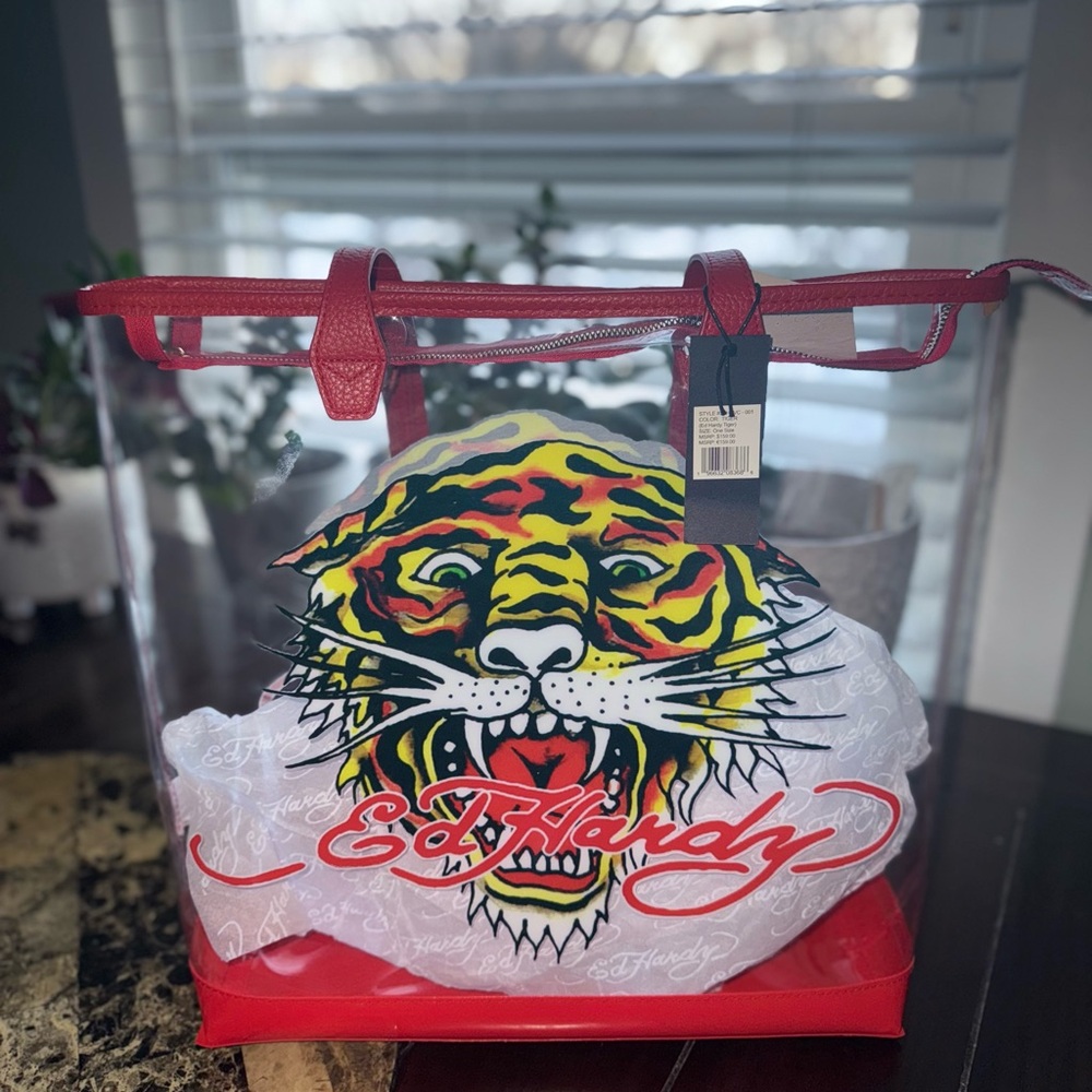 ED HARDY TIGER TOTE NEW!!